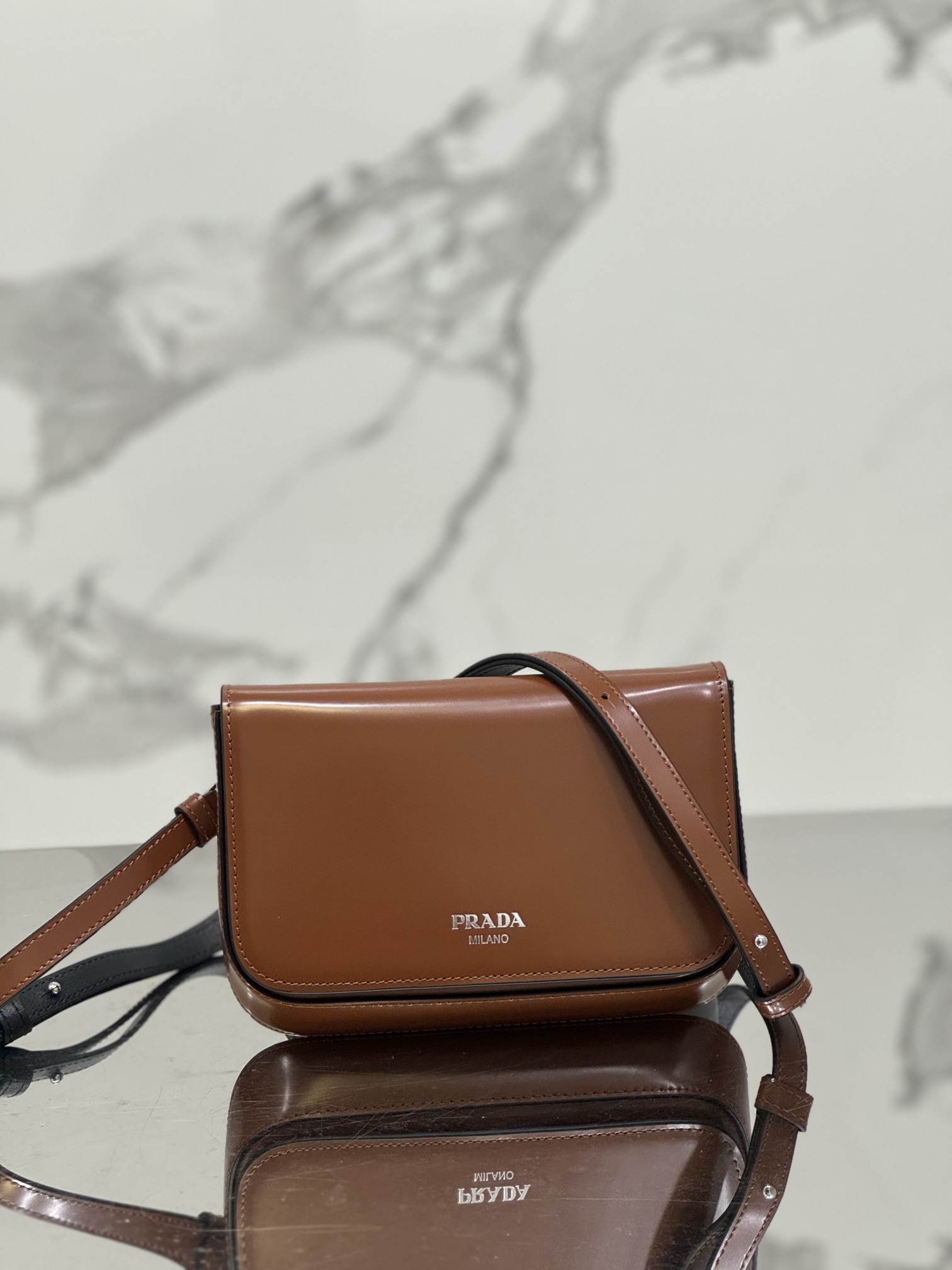 PRADA Brushed Leather Mini-bag With Shoulder Strap