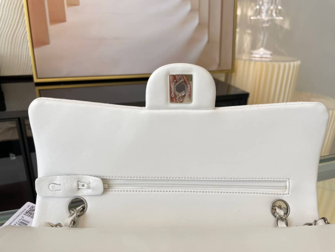Chanel Classic Double Flap Bag White 25cm