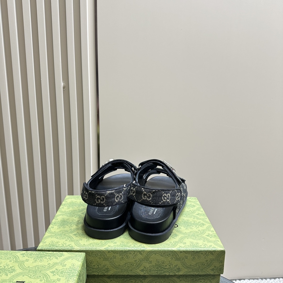 Gucci Double G Sandal Denim 771575 Facvp 8446