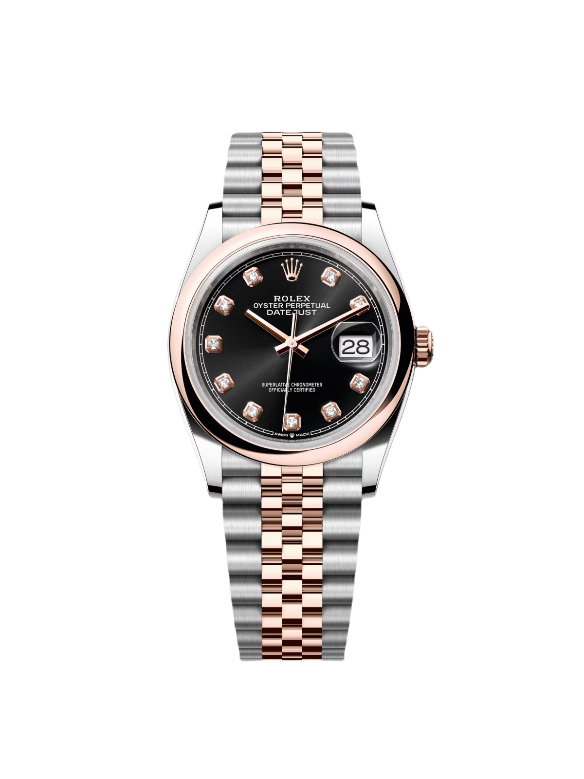 Rolex  Datejust 36mm 126201 Bright Black Dial Jubilee Bracelet Watch