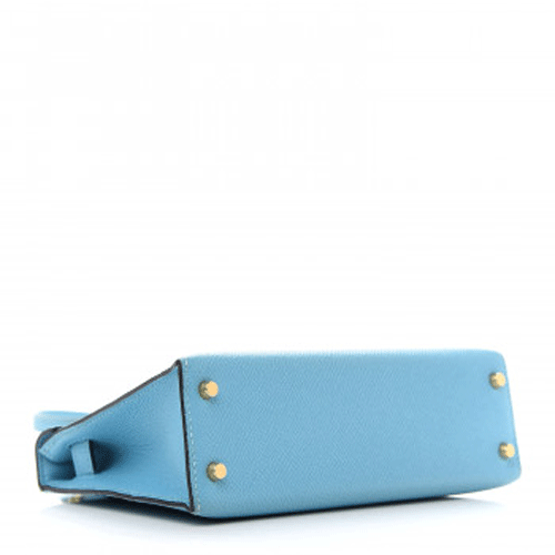 Epsom Mini Kelly Sellier 22 Bleu Du Nord