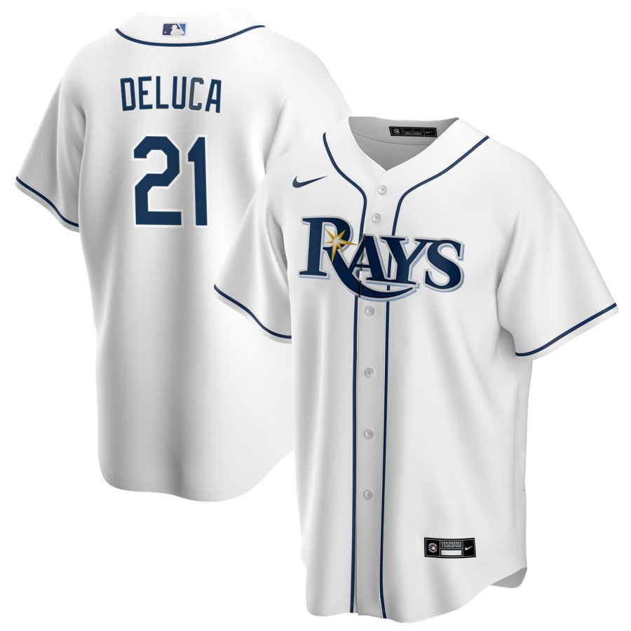 Men's Tampa Bay Rays Nike White Home Replica  Jersey-Jonny DeLuca