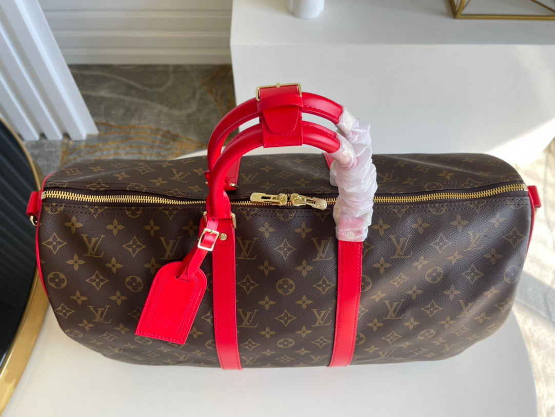 Louis Vuitton Keepall Bandouliere 50 Monogram Canvas Red 50cm LV M44740
