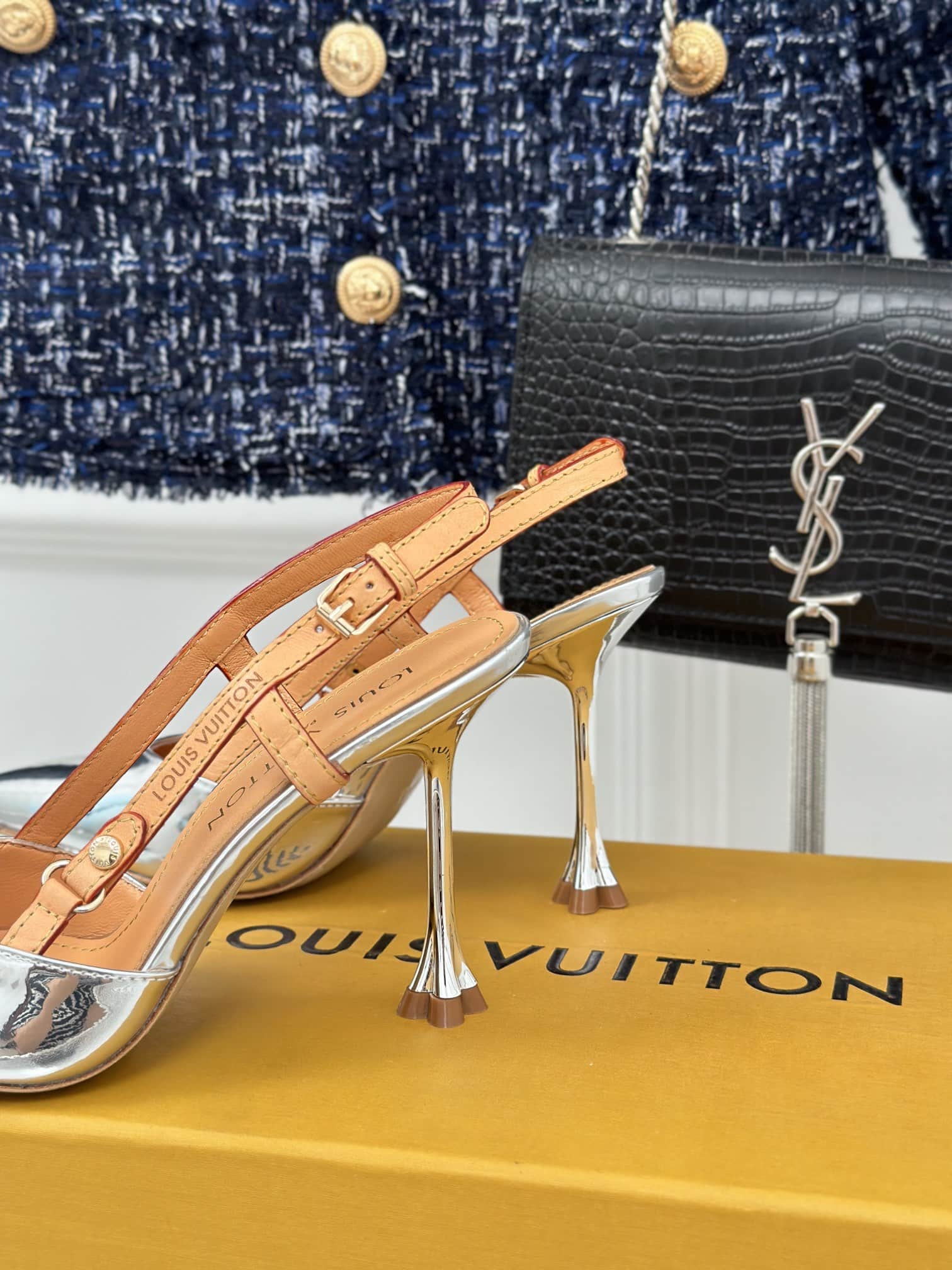 Louis Vuitton Blossom Slingback Pump Silver