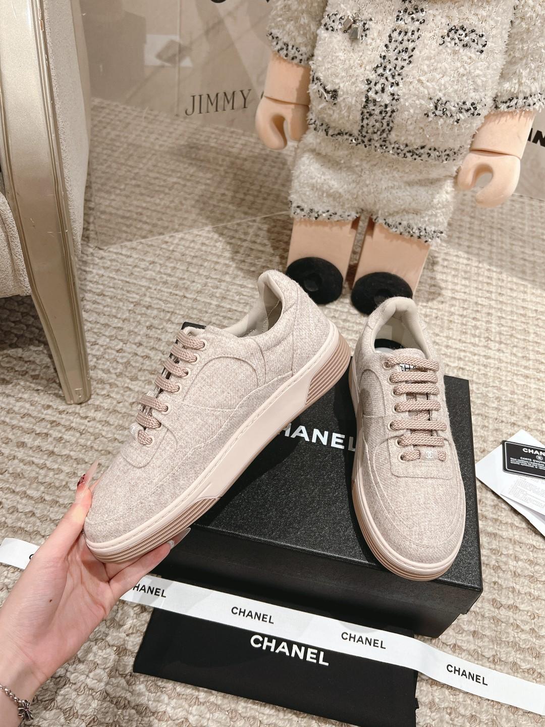 CHANEL Wool & Mixed Fibers Sneakers