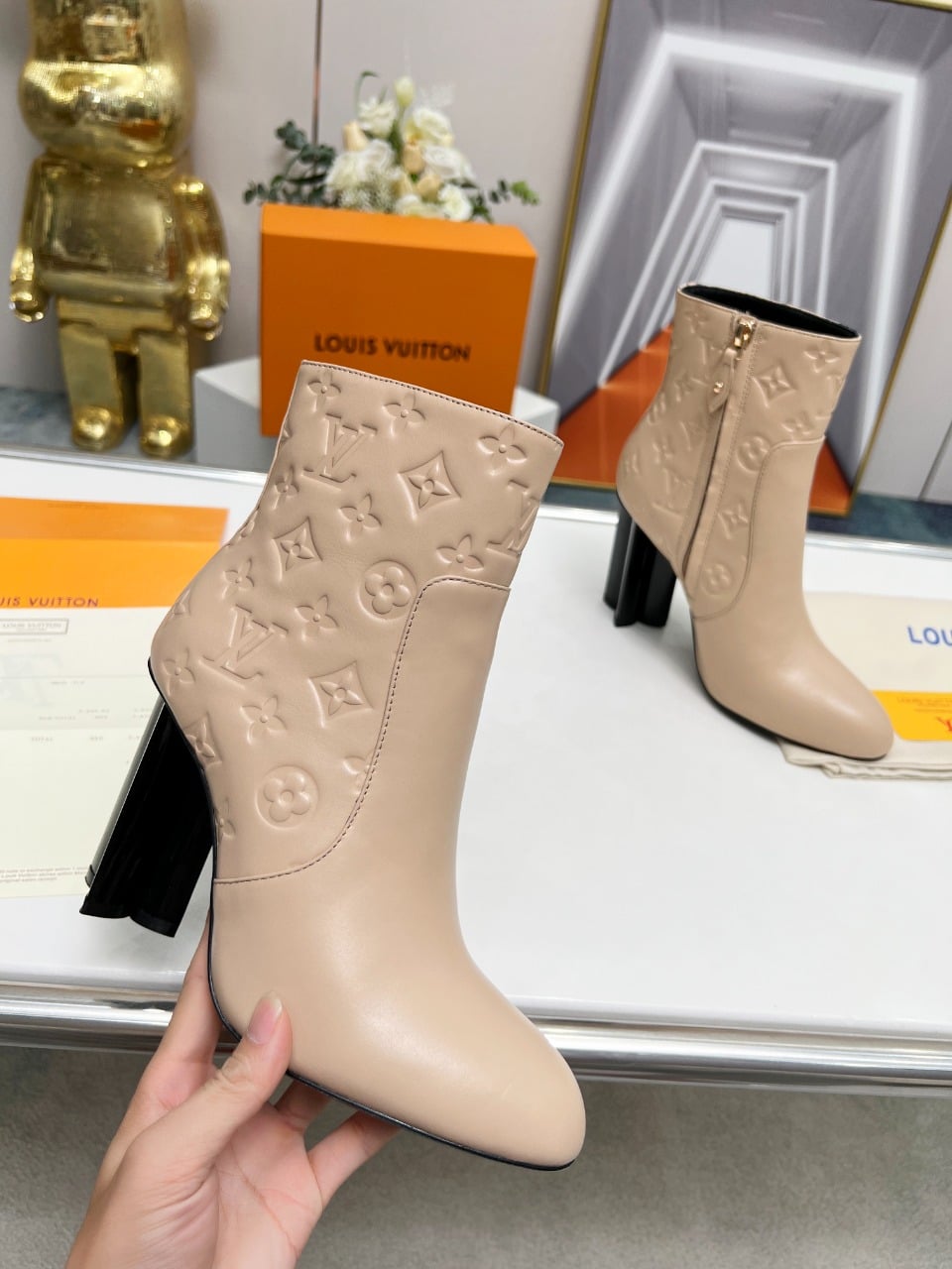 Louis Vuitton Silhouette Ankle Boot Beige