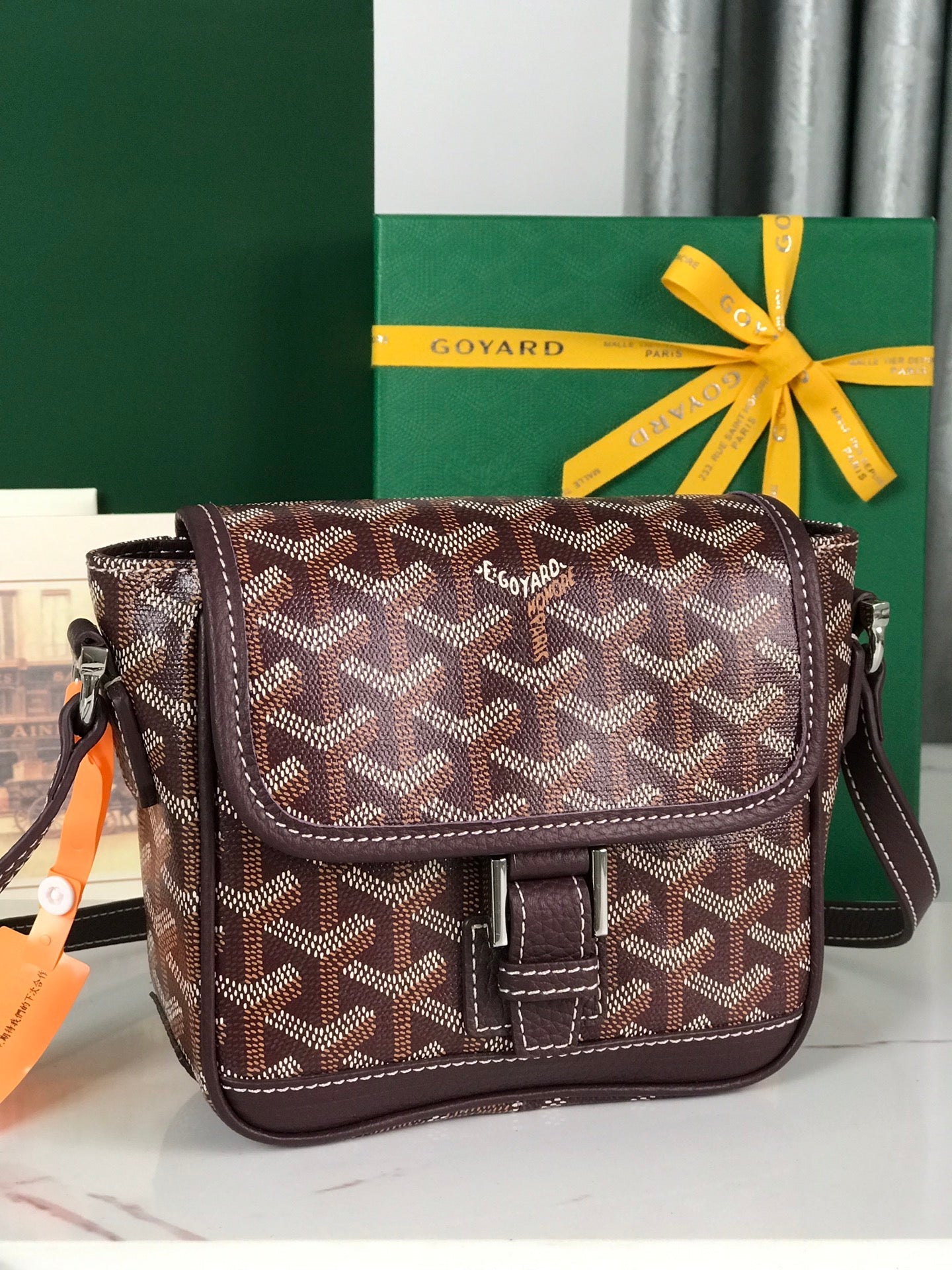 Goyard Grand Bleu 16 Cm Wine Red Goyardine Canvas And Lambskin