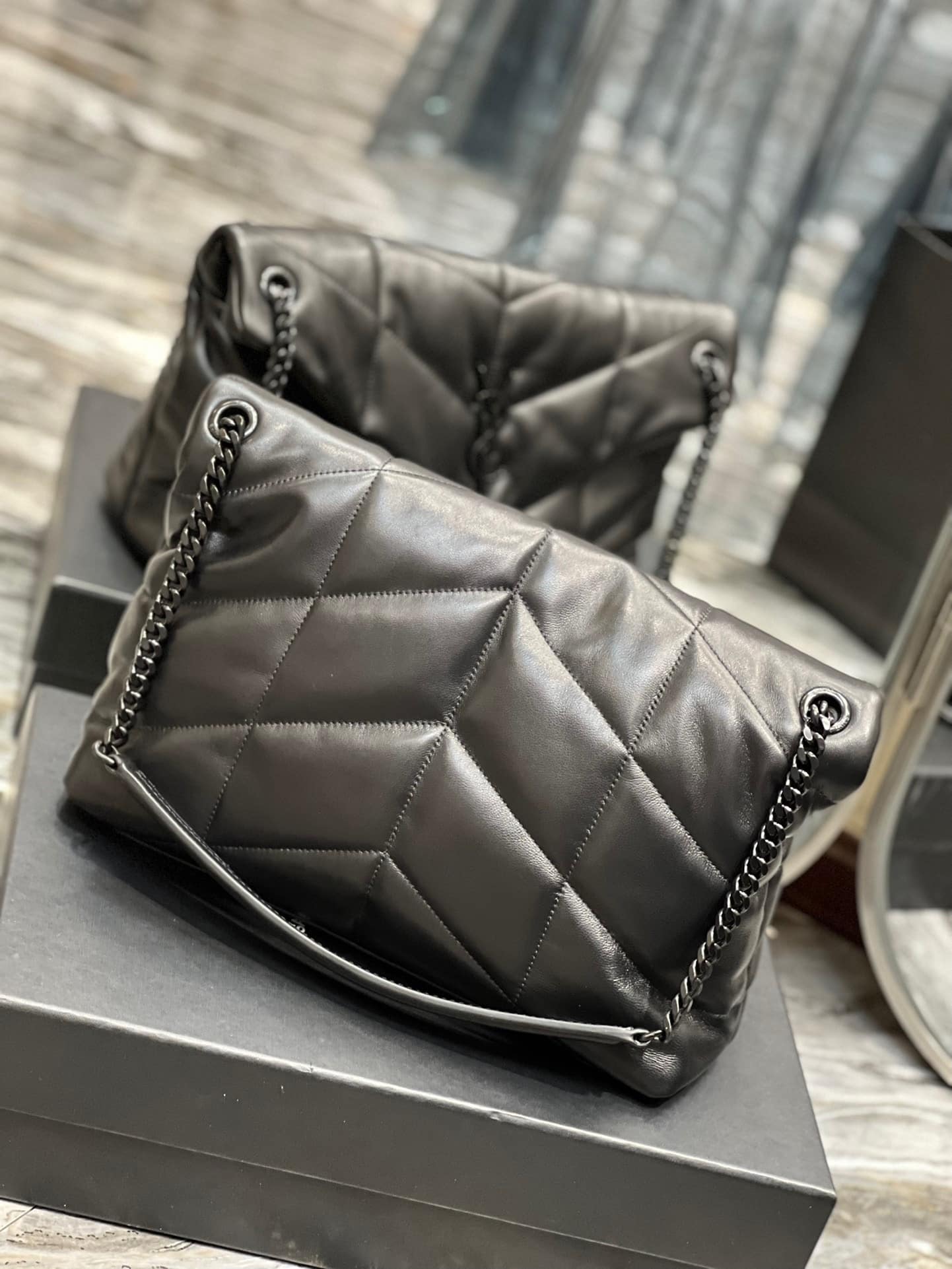 Saint Laurent Puffer Medium Chain Bag In Quilted