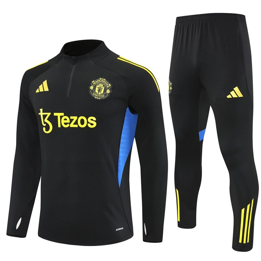 2025-26 Manchester United Black Long Sleeve Training Suit