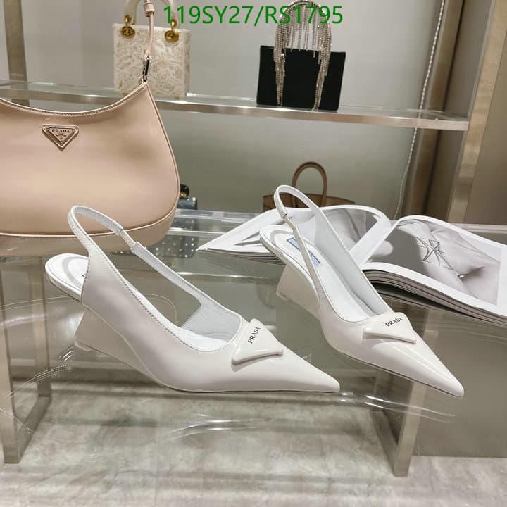 Prada Brushed Leather Slingback Pumps White