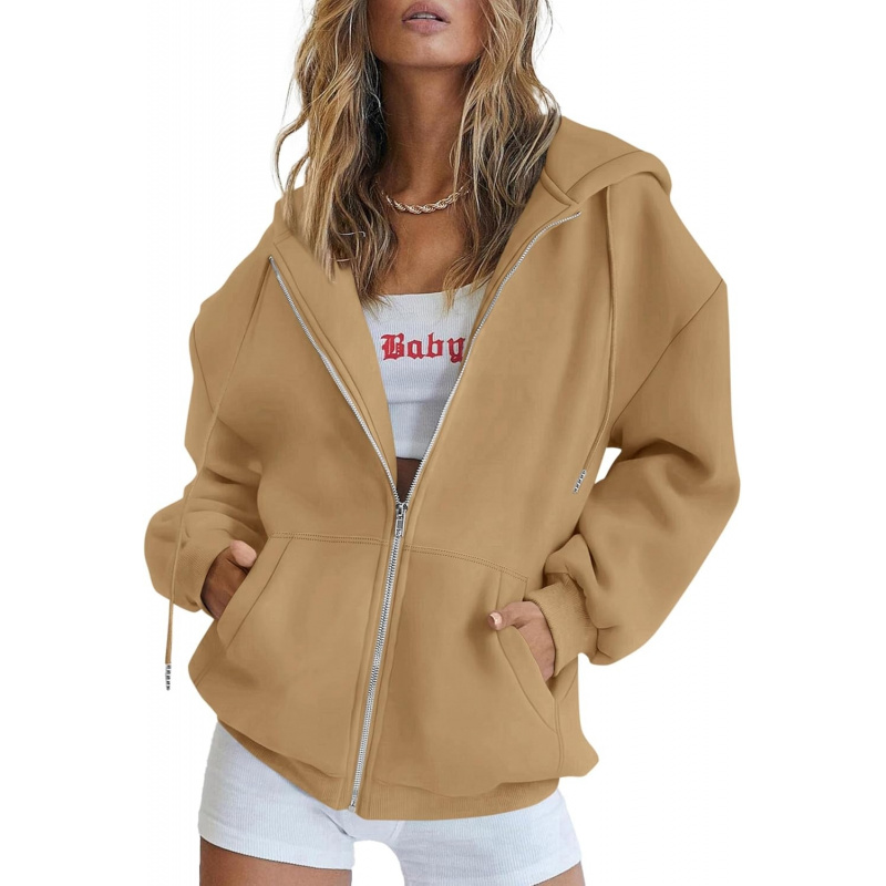 Women's 2026 Spring Zip Up Y2K Hoodies Casual Long