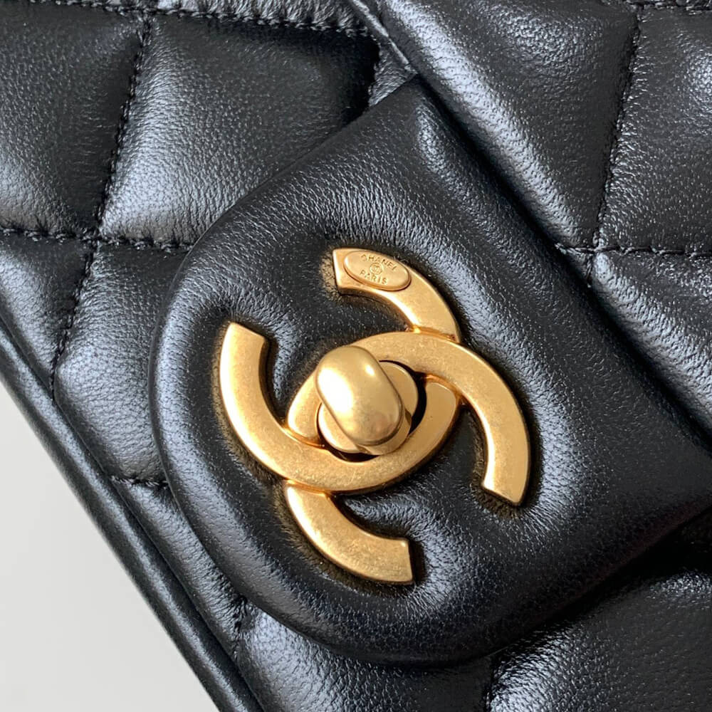 Chanel Mini Flap Bag with Pearl Top Handle Chain