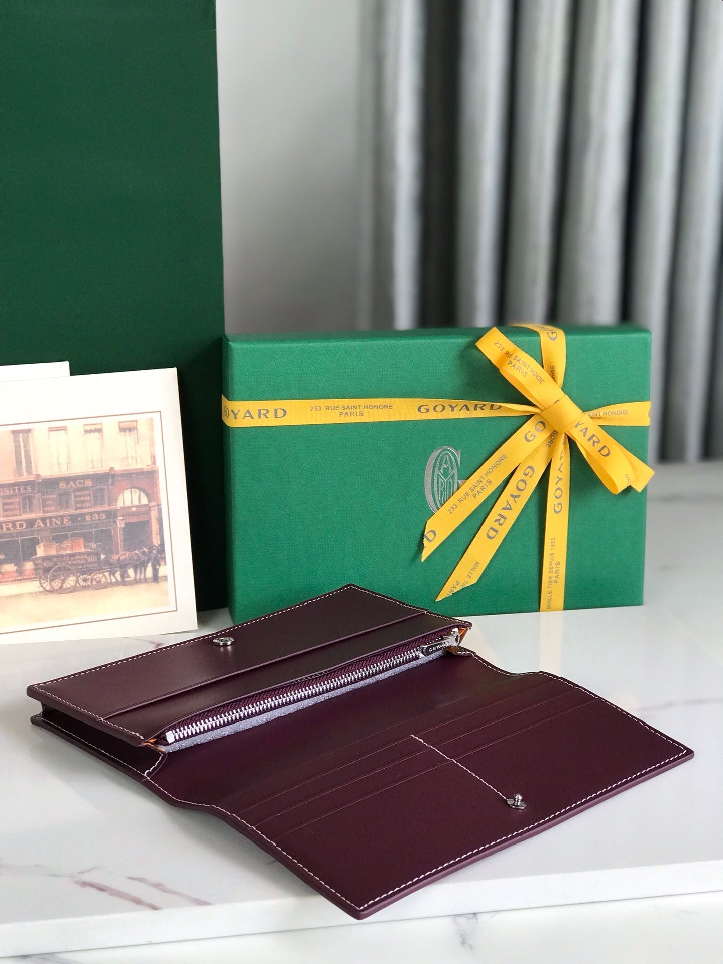 Goyard Richelieu Wallet 19 Cm Wine Red Goyardine Canvas