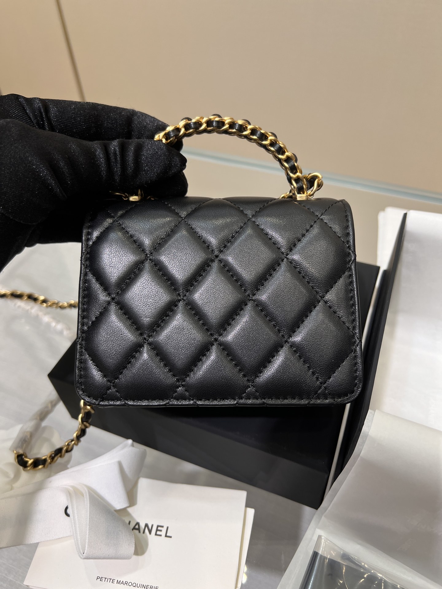 Mini Top Handle Flap Bag