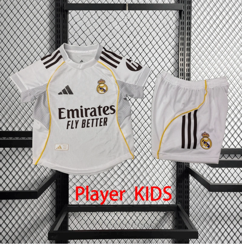 Player 2025-26 Real Madrid Home Kids football jersey Player KIDS