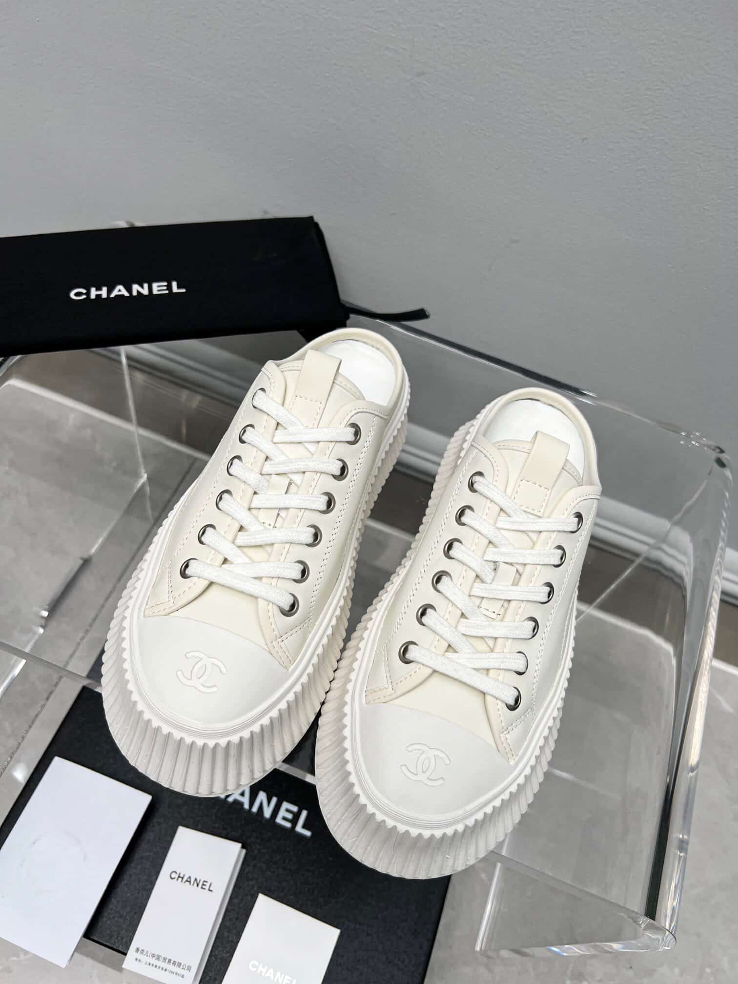 Chanel Platform Shoes Cream