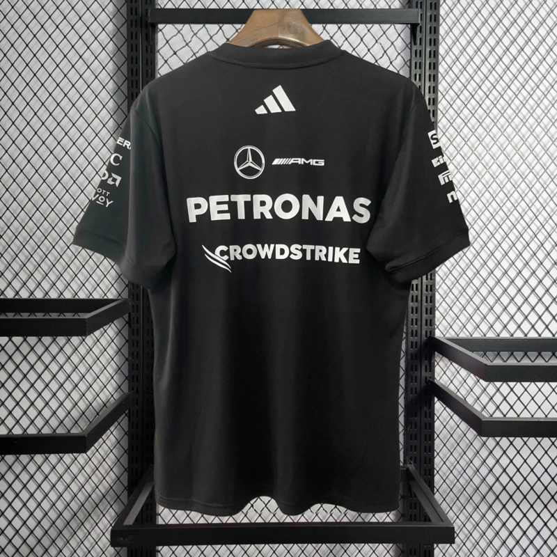2025 F1 Mercedes Benz black T-shirt Racing Suit