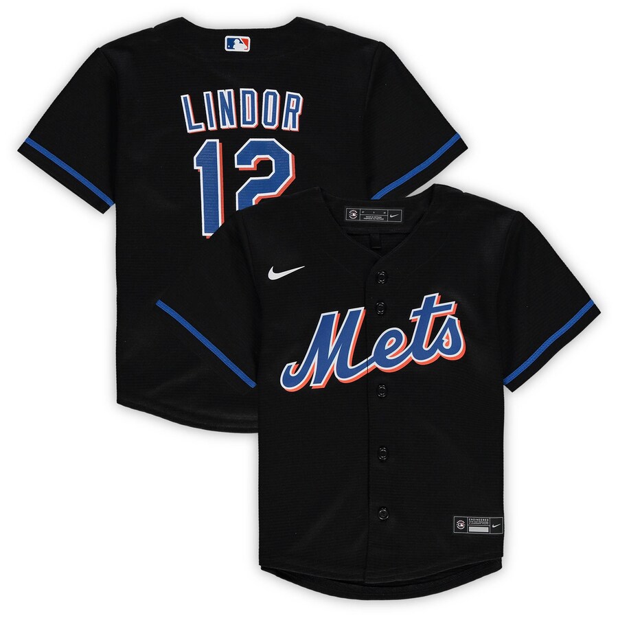 Francisco Lindor New York Mets Toddler Alternate Player Jersey Black