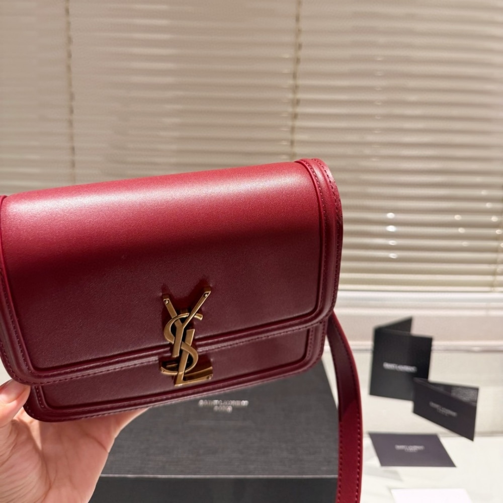 Saint Laurent Solferino Medium Satchel In Box Leather Lining Red 23Cm