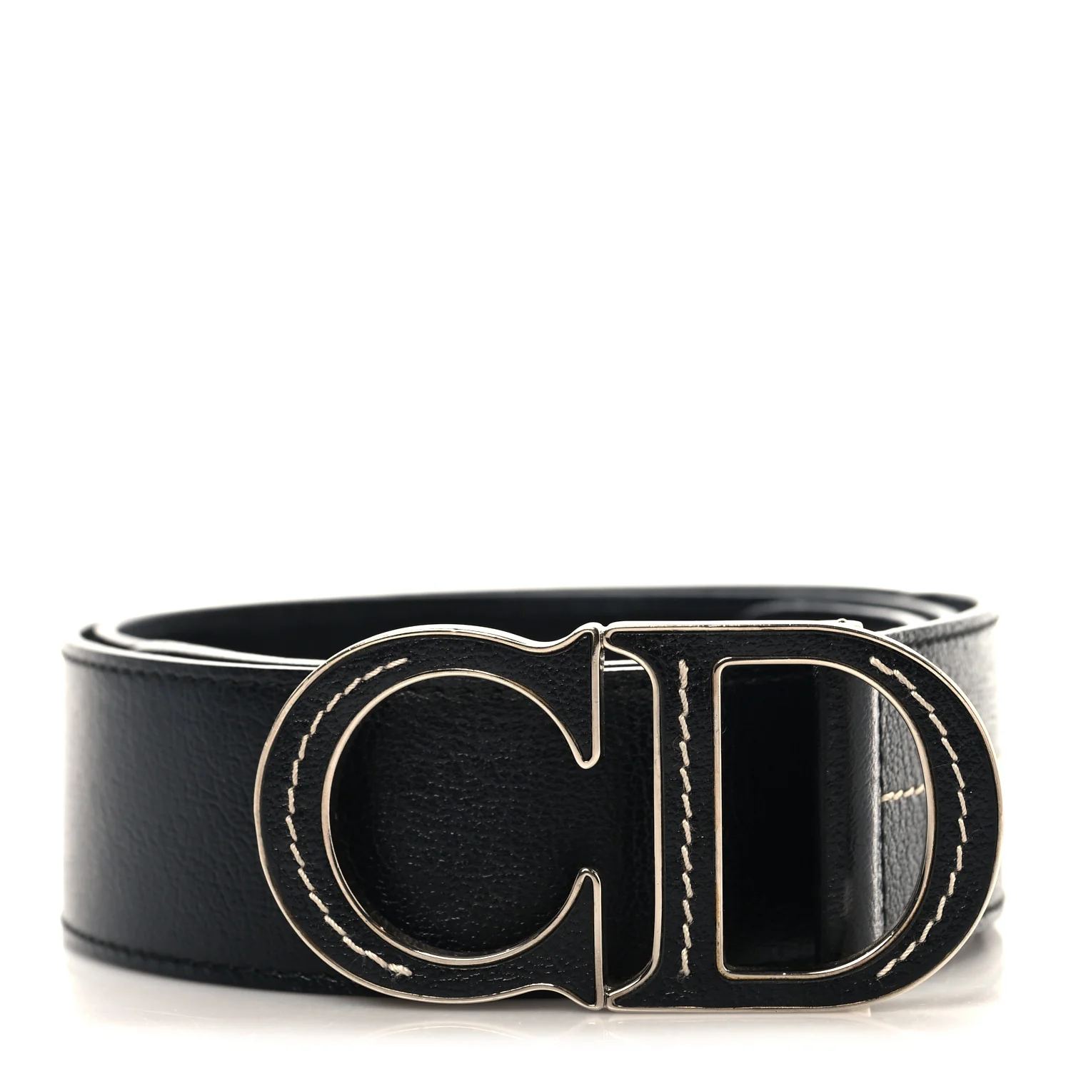 Calfskin Stitched CD Belt 85 34 Black