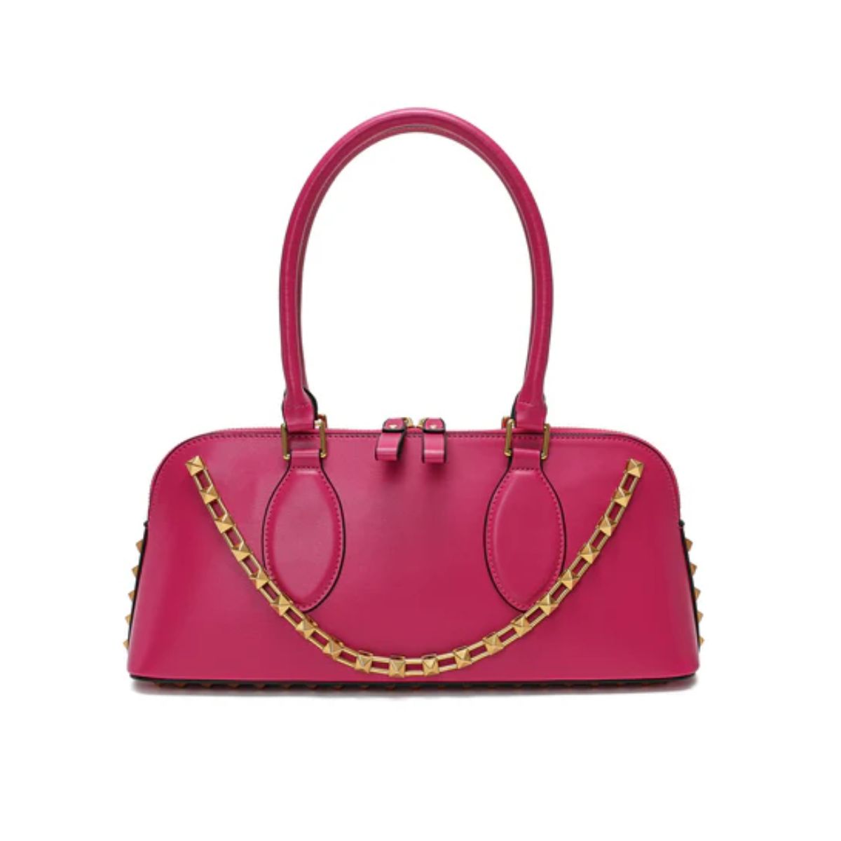 Valentino Garavani Rockstud East-West Zip-Up Tote Bag Pink 34Cm