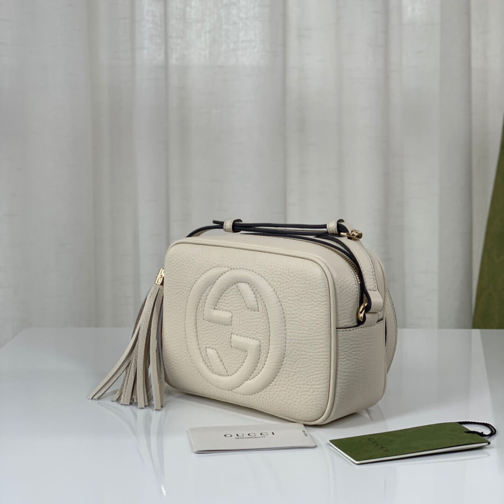Gucci Soho Small Leather Disco Bag White