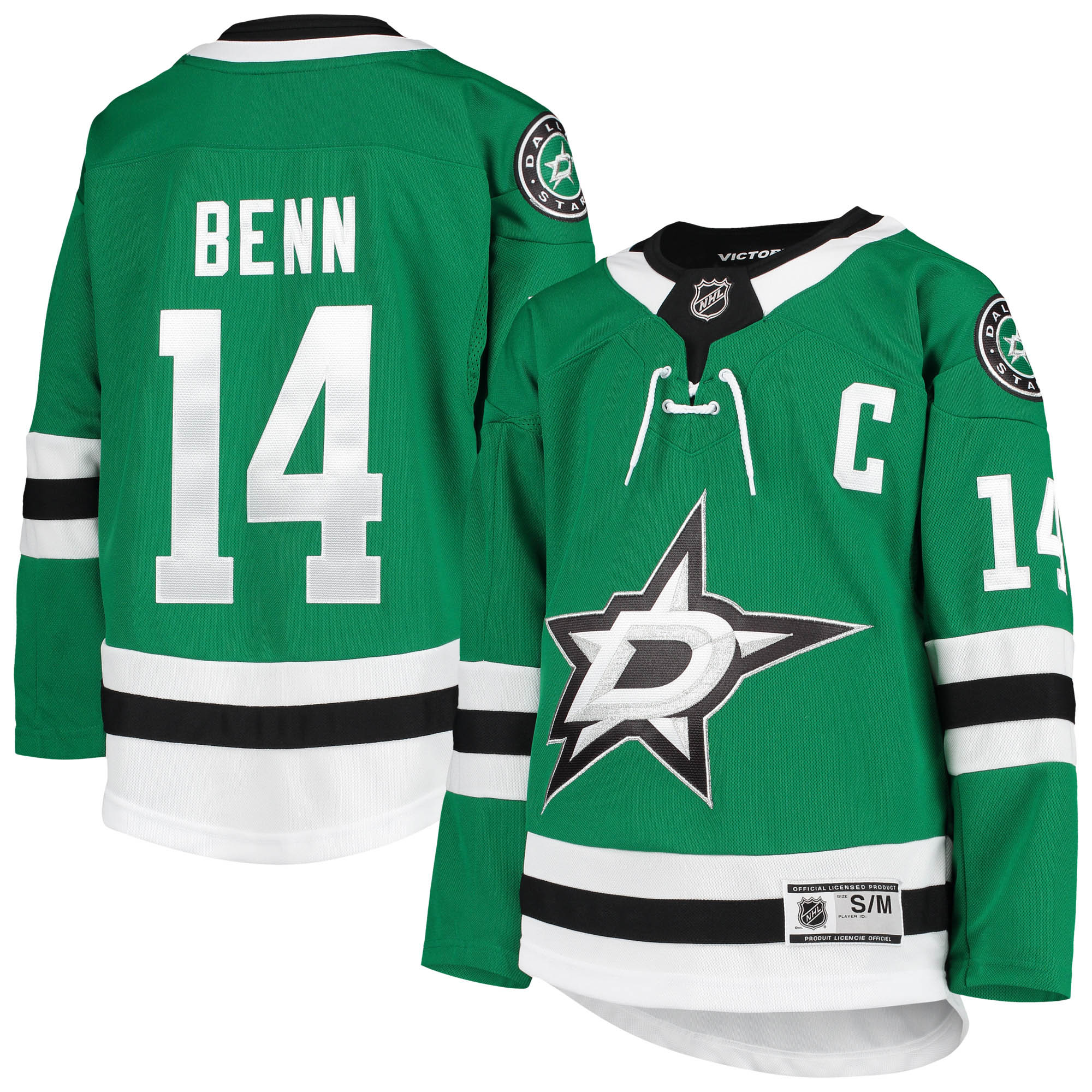 Jamie Benn Dallas Stars Youth Home Premier Player Jersey – Kelly Green