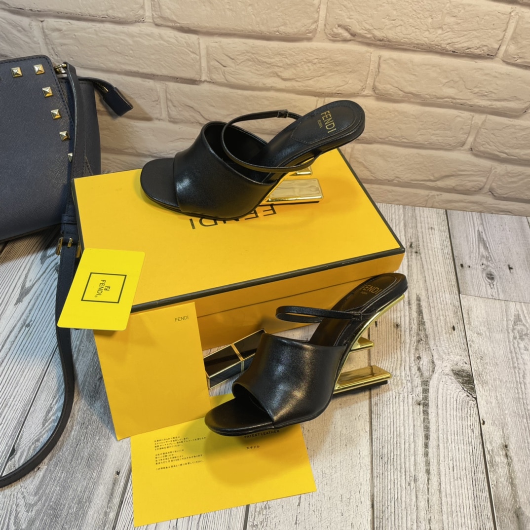Fendi First Leather High-Heeled Sandals Black 8R8212Na7F0Qa1