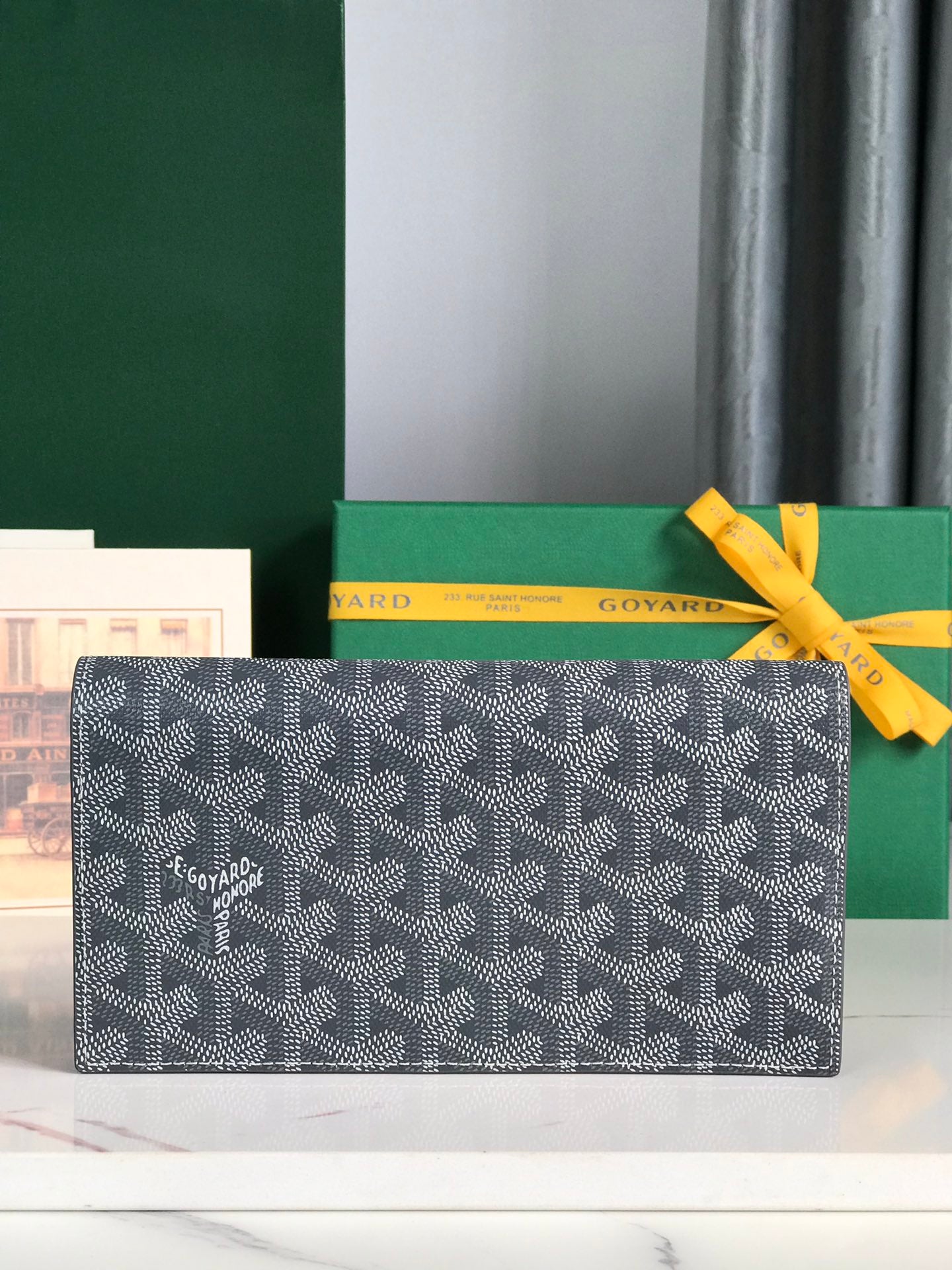 Goyard Richelieu Wallet 19 Cm Gray Goyardine Canvas