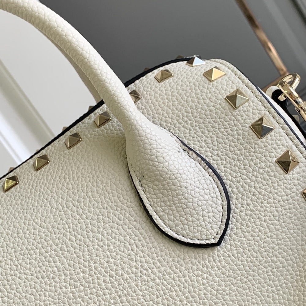 Valentino Caravani Bolsas Rockstud Granato White 24Cm
