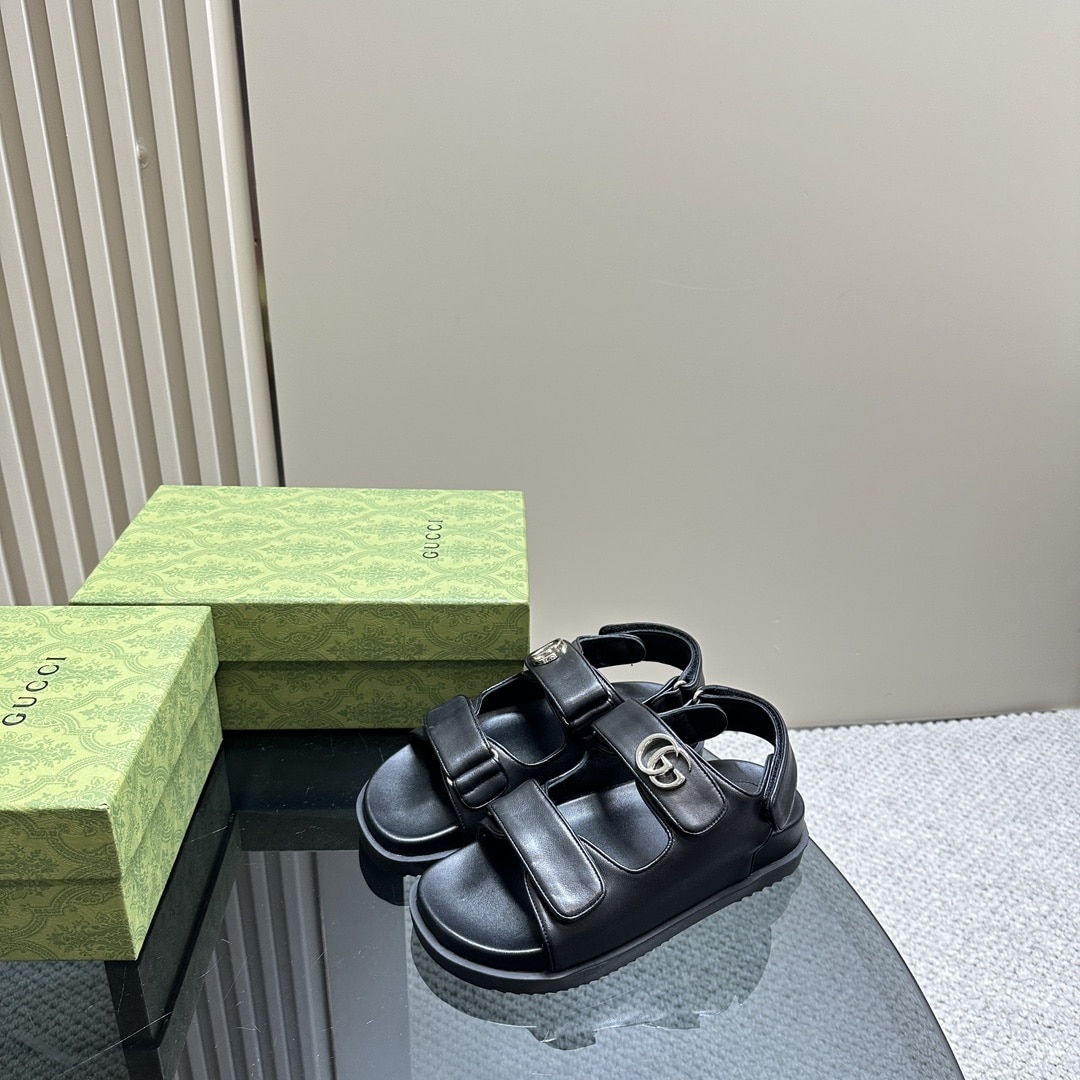 Gucci Double G Sandal Black 771578 Bko00 1000