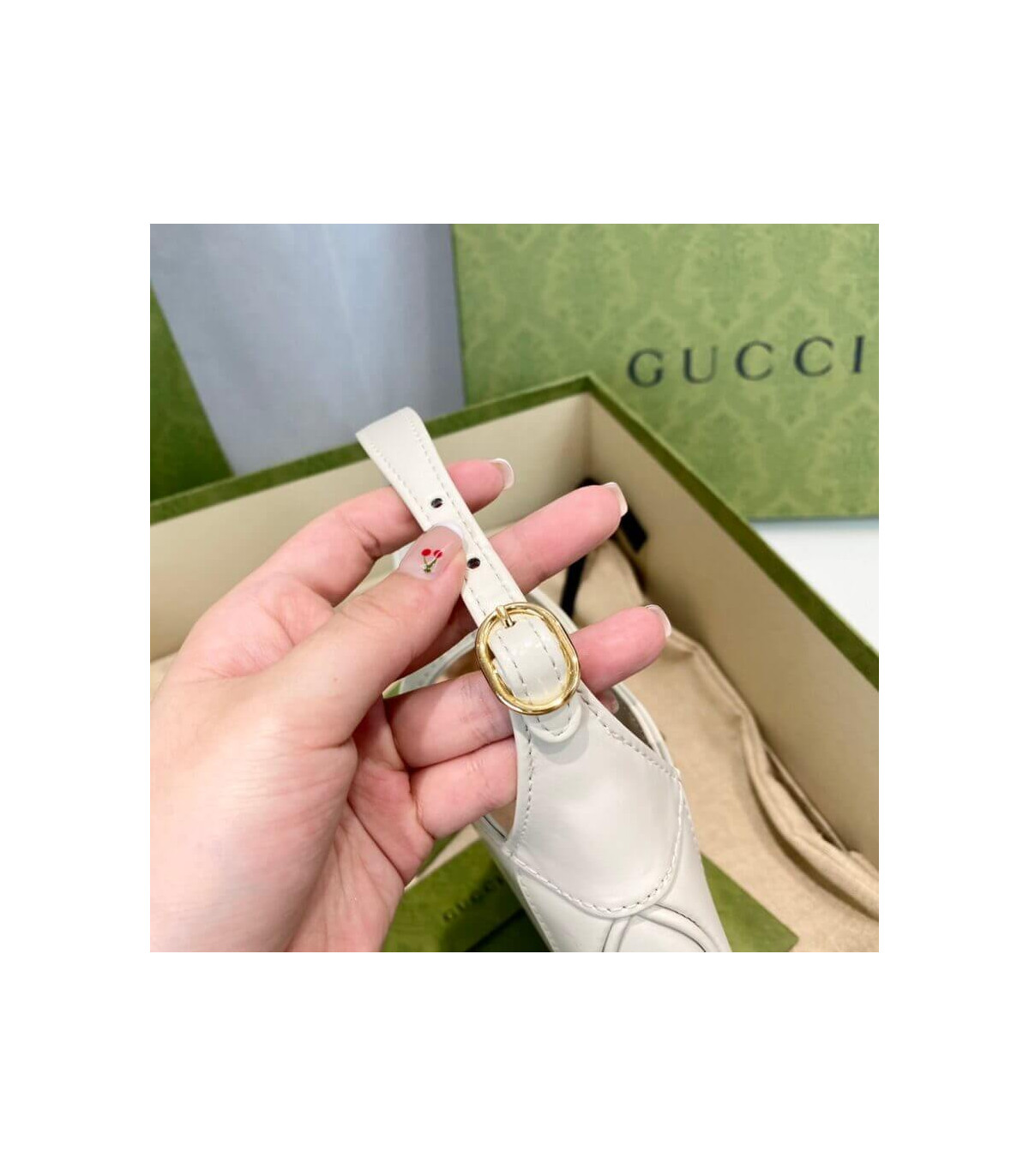 Gucci Jackie 1961 Mini Hobo Bag In White Leather 19cm