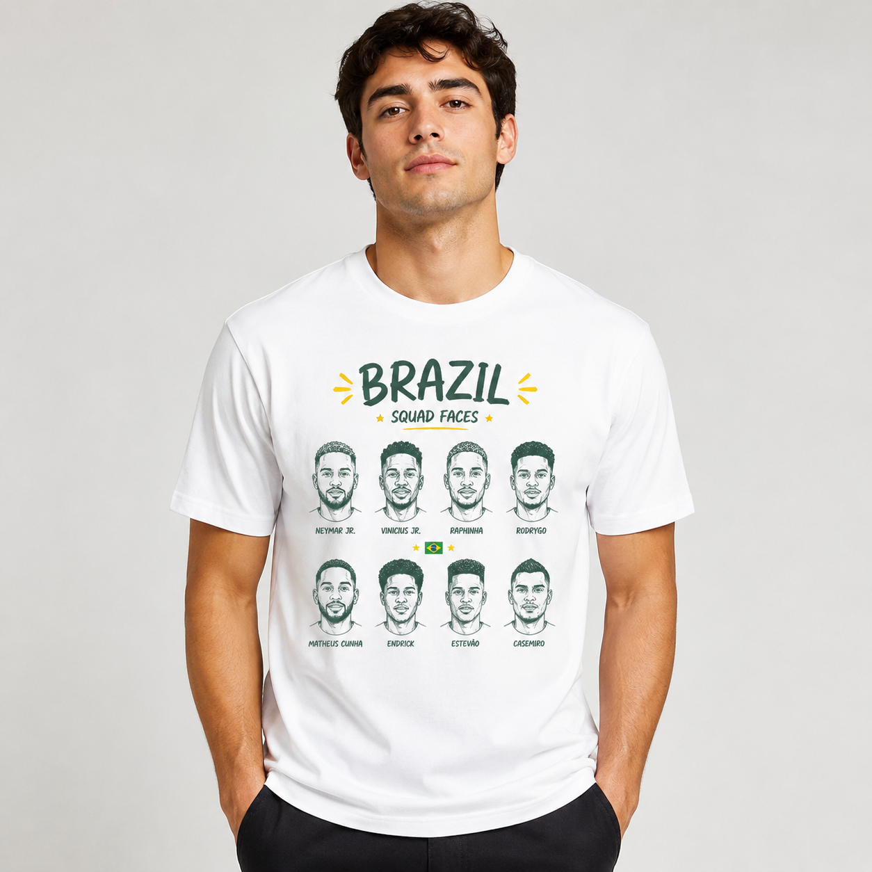 Brazilian Player Pure Cotton T-Shirt – Limited-Time Offer