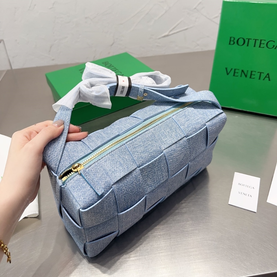 Bottega Veneta Brick Bag Denim Blue 28Cm