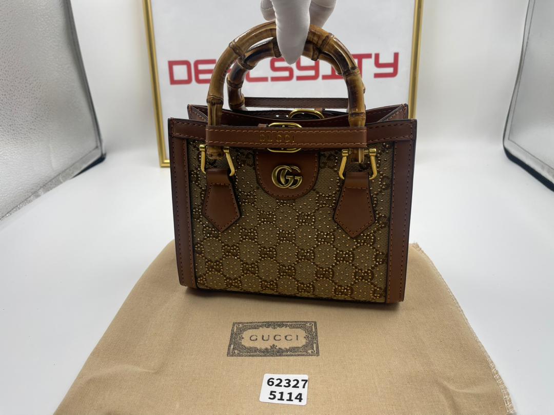 Gucci Diana Crystals Mini Tote Bag