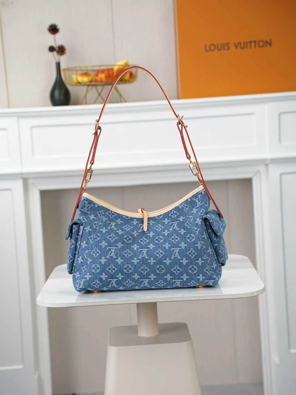 Louis Vuitton Carryall Cargo PM Bag Blue Denim 33.5cm M28287