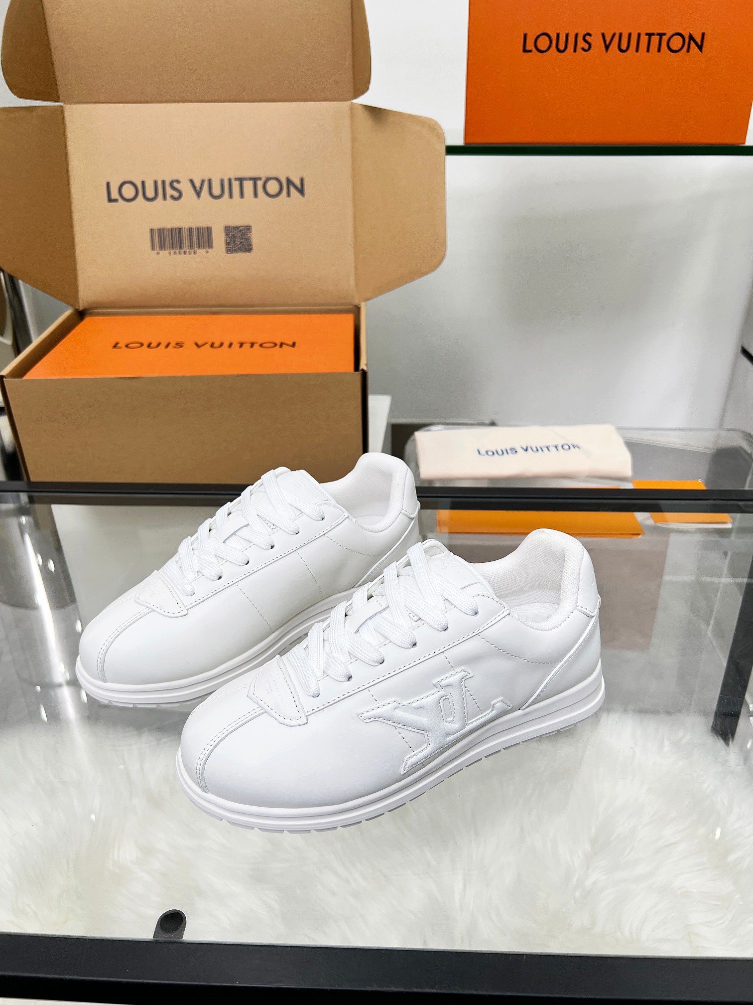Louis Vuitton LV Trainer Triple White Sneakers – Clean All White Leather – Women’s Shoes