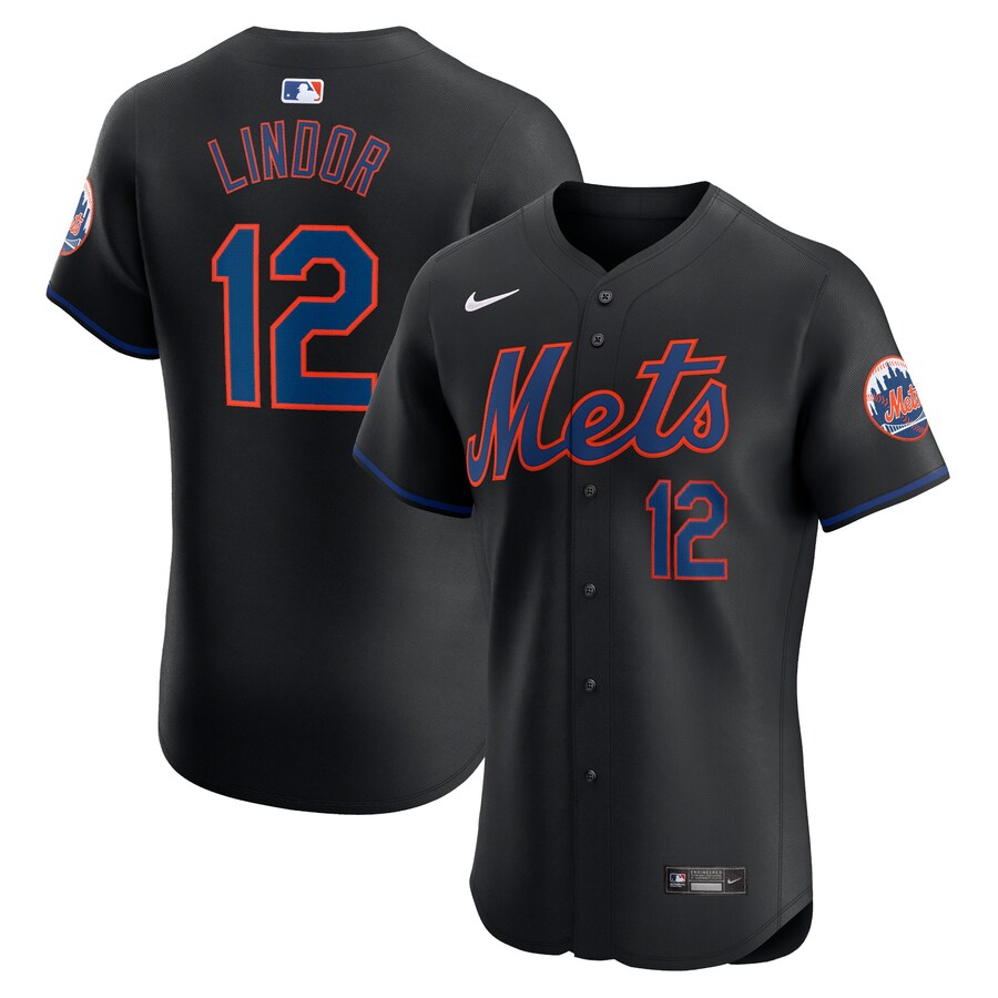 Francisco Lindor New York Mets Alternate Elite Player Jersey Black
