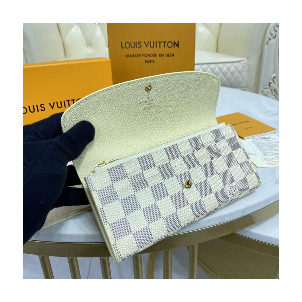 Louis Vuitton Damier Azur Emilie Wallet Beige