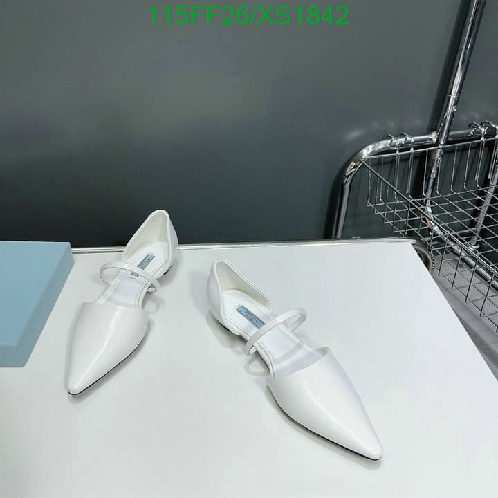 Prada Leather Ballet Flats White