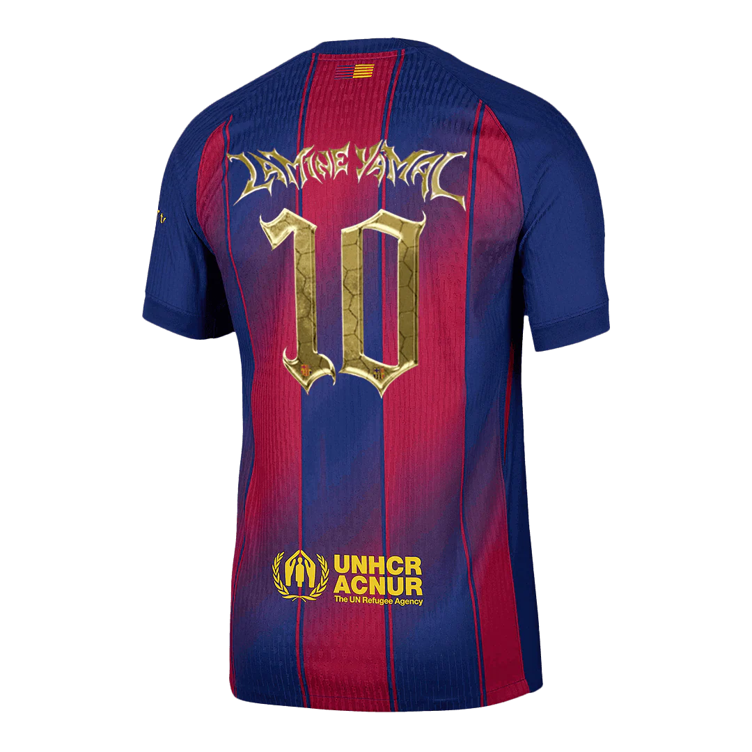 LAMINE YAMAL #10 Barcelona Home Player Version Soccer Jersey 2025/26 Kopa Trophy