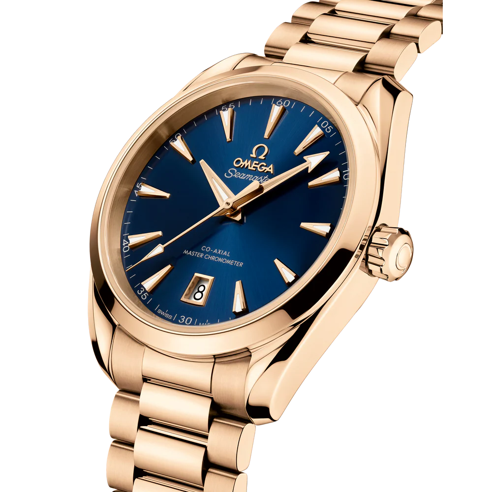 Omega Seamaster Aqua Terra 38 mm Blue Dial Stainless Steel and Sedna™ 18k Rose Gold Bracelet 220.50.38.20.03.001