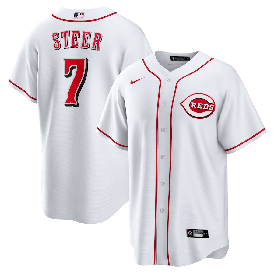 Spencer Steer Cincinnati Reds Home Jersey White