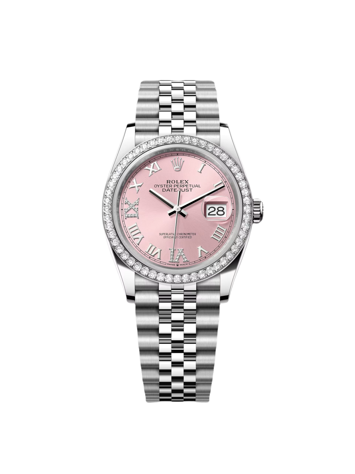 Rolex  Datejust 36mm 126284 Pink Dial Jubilee Bracelet