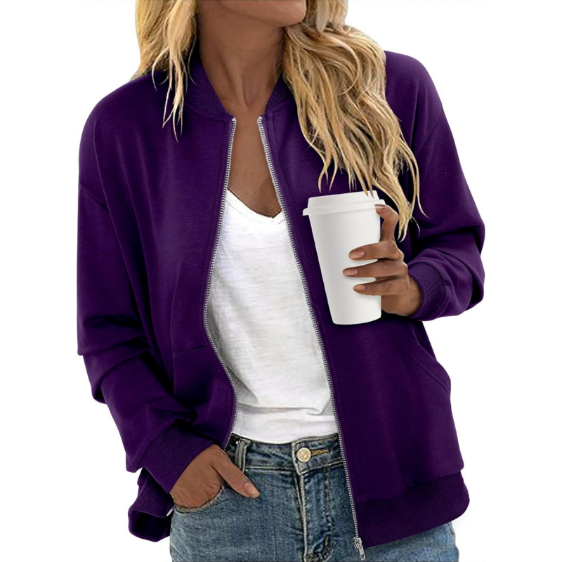 Women's Zip Up Jacket Casual Long Sleeve