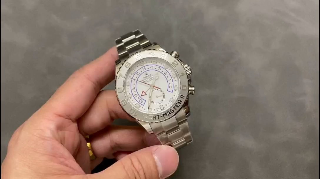 【Super Clone】Rolex Yacht Master II 116689 White Dial Platinum 44mm Mens Replica Watch