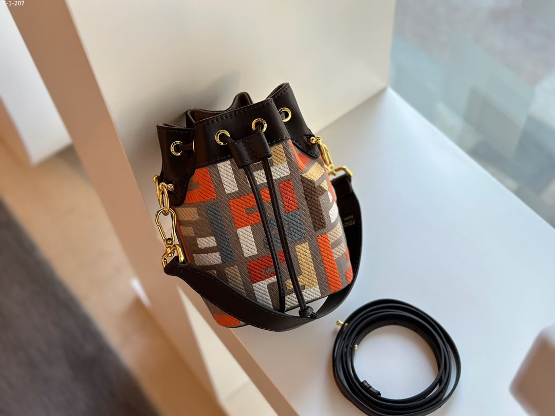 Fendi Mon Tresor Mini Bag Multicolor Canvas 18Cm