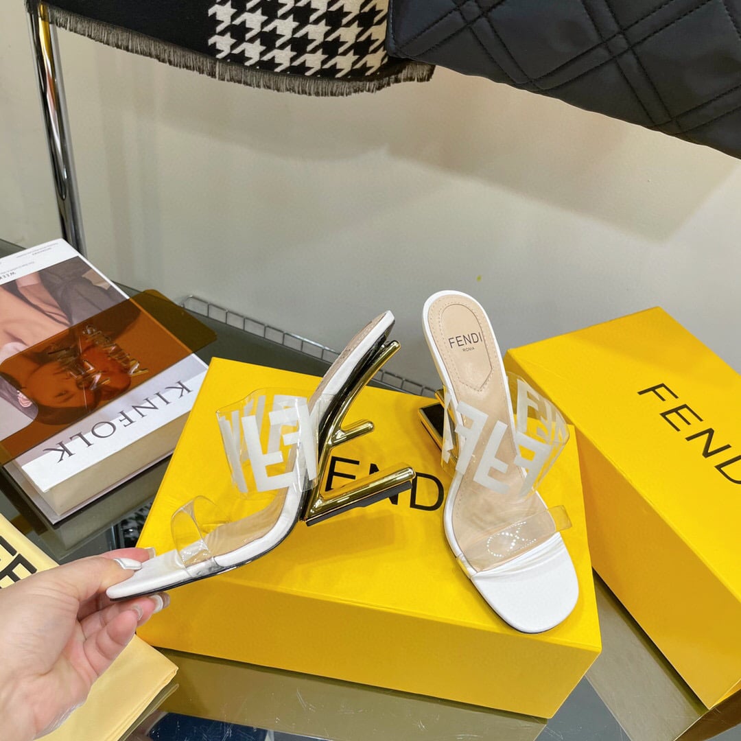 Fendi First Ff Transparent Plastic Handle White
