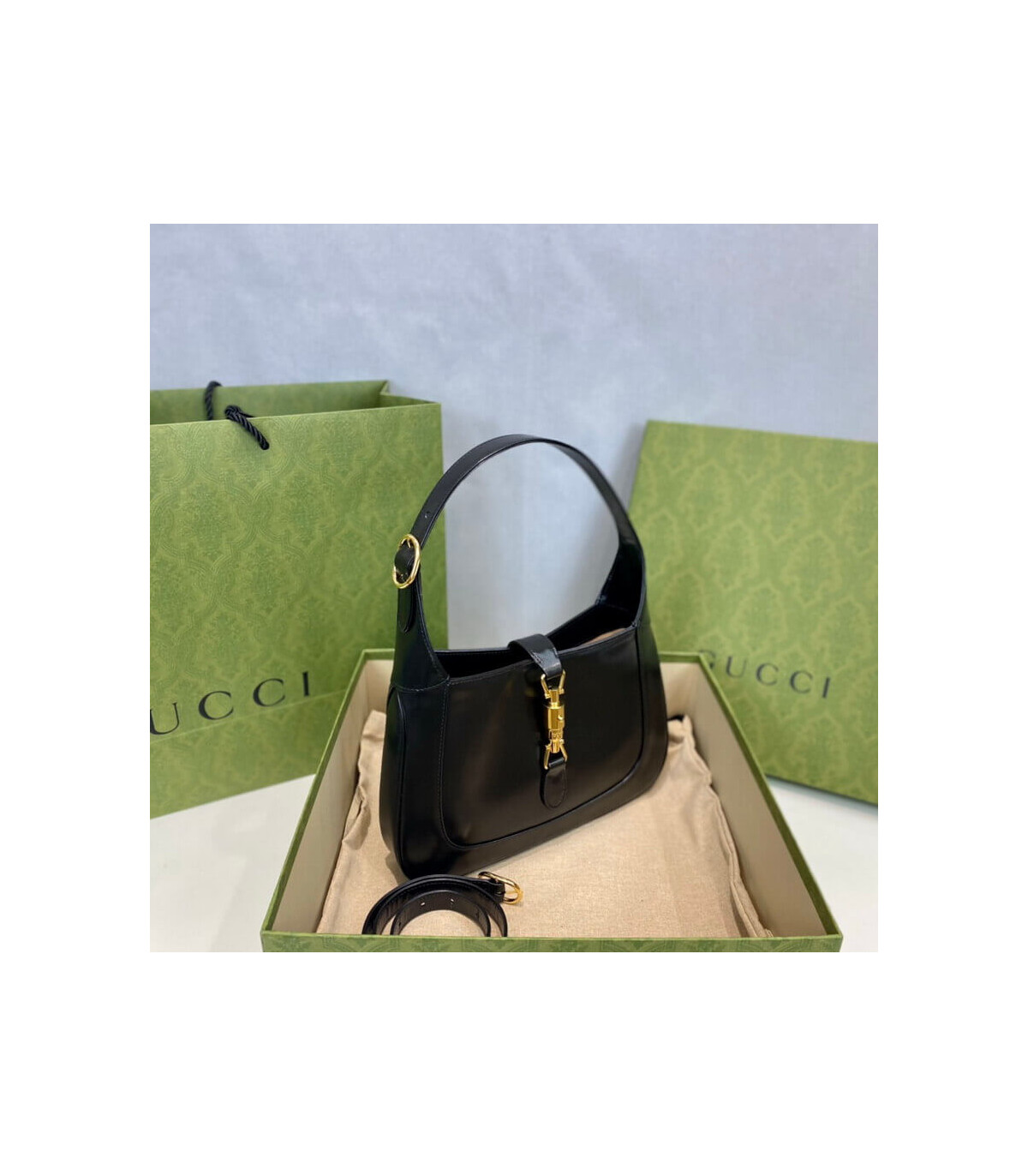 Gucci Jackie 1961 Small Hobo Bag In Black Leather 27.5cm