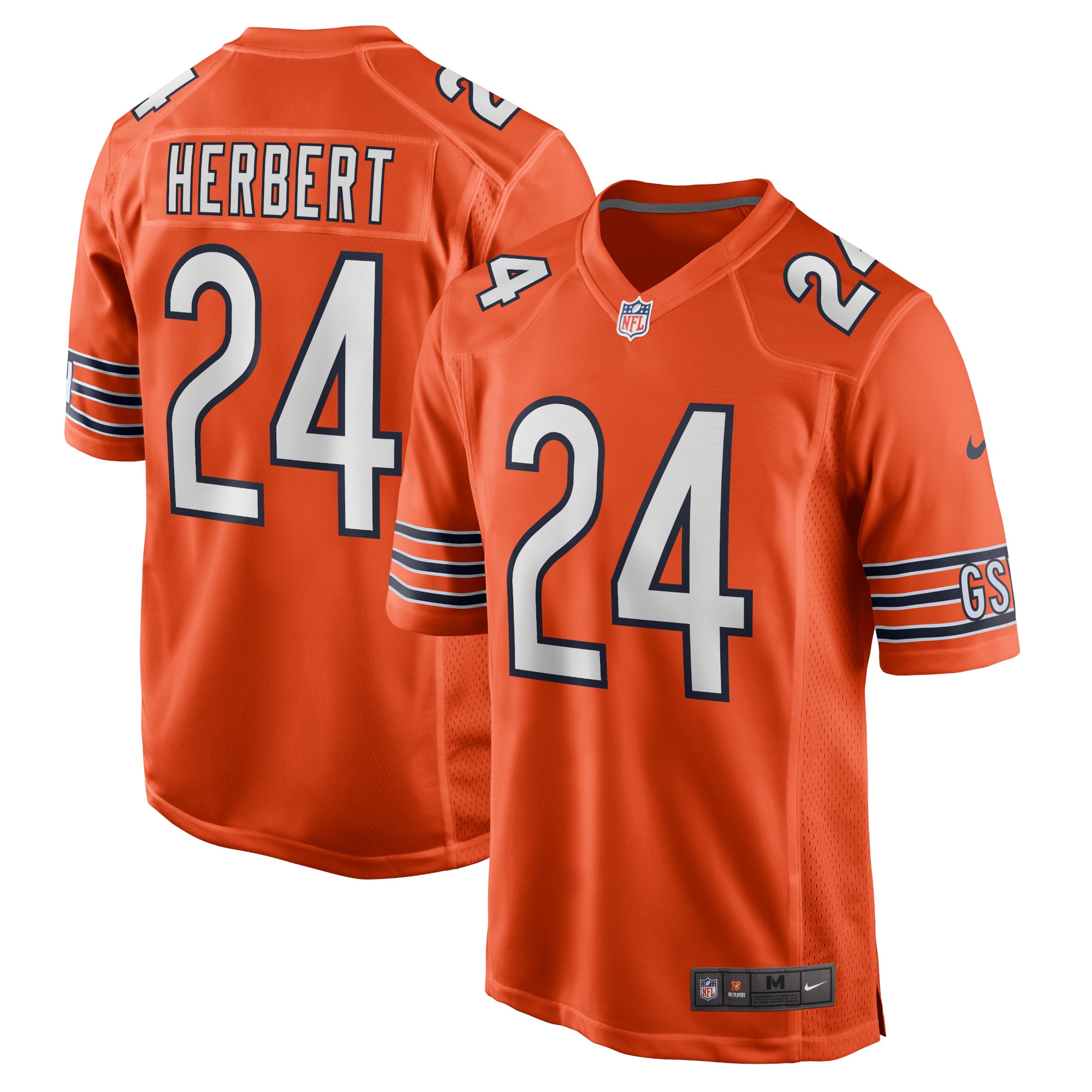 Khalil Herbert Chicago Bears Nike Alternate Game Player Jersey - Orange